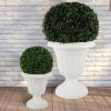 imagePure Garden Outdoor Planter 2Pack  Large and Small Urn Planters  Plastic Plant Pots for Indoor Outdoor or Front Porch Decor White