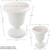 imagePure Garden Outdoor Planter 2Pack  Large and Small Urn Planters  Plastic Plant Pots for Indoor Outdoor or Front Porch Decor White