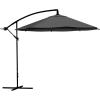 imagePure Garden 10 Ft Offset Cantilever Patio Umbrella  FadeResistant Shade Umbrella Outdoor Patio Canopy with Cross Base for Garden Lawn Deck Yard or PoolGray