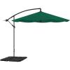 imagePure Garden 10 Ft Offset Cantilever Patio Umbrella  FadeResistant Shade Umbrella Outdoor Patio Canopy with Cross Base for Garden Lawn Deck Yard or PoolHunter Green
