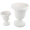 imagePure Garden Outdoor Planter 2Pack  Large and Small Urn Planters  Plastic Plant Pots for Indoor Outdoor or Front Porch Decor White