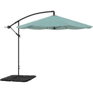 imagePure Garden 10 Ft Offset Cantilever Patio Umbrella  FadeResistant Shade Umbrella Outdoor Patio Canopy with Cross Base for Garden Lawn Deck Yard or PoolDusty Green