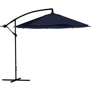 imagePure Garden 10 Ft Offset Cantilever Patio Umbrella  FadeResistant Shade Umbrella Outdoor Patio Canopy with Cross Base for Garden Lawn Deck Yard or PoolNavy Blue