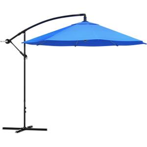 imagePure Garden 10 Ft Offset Cantilever Patio Umbrella  FadeResistant Shade Umbrella Outdoor Patio Canopy with Cross Base for Garden Lawn Deck Yard or PoolBrilliant Blue