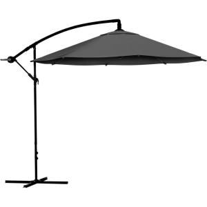 imagePure Garden 10 Ft Offset Cantilever Patio Umbrella  FadeResistant Shade Umbrella Outdoor Patio Canopy with Cross Base for Garden Lawn Deck Yard or PoolGray