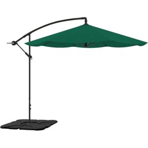 imagePure Garden 10 Ft Offset Cantilever Patio Umbrella  FadeResistant Shade Umbrella Outdoor Patio Canopy with Cross Base for Garden Lawn Deck Yard or PoolHunter Green