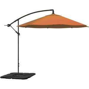 imagePure Garden 10 Ft Offset Cantilever Patio Umbrella  FadeResistant Shade Umbrella Outdoor Patio Canopy with Cross Base for Garden Lawn Deck Yard or PoolTerracotta