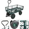 imageGarden Cart  Rolling Wagon Cart with 650lb Weight Capacity AllTerrain Wheels and Removable Sides  Garden Carts and Wagons by Pure Garden Green