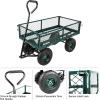 imageGarden Cart  Rolling Wagon Cart with 650lb Weight Capacity AllTerrain Wheels and Removable Sides  Garden Carts and Wagons by Pure Garden Green