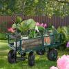 imageGarden Cart  Rolling Wagon Cart with 650lb Weight Capacity AllTerrain Wheels and Removable Sides  Garden Carts and Wagons by Pure Garden Green