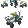 imageGarden Cart  Rolling Wagon Cart with 650lb Weight Capacity AllTerrain Wheels and Removable Sides  Garden Carts and Wagons by Pure Garden Green