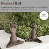 imagePure Garden Stretching Yoga Frog Lawn and Garden Dcor Bronze