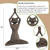 imagePure Garden Stretching Yoga Frog Lawn and Garden Dcor Bronze