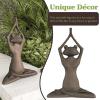 imagePure Garden Stretching Yoga Frog Lawn and Garden Dcor Bronze