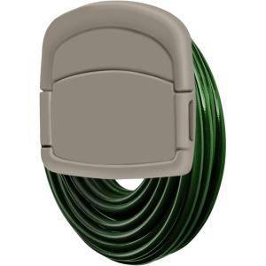 imageTrademark Home 82YJ481 150Foot Standard 58quot Outdoor Hanging Organizer Cabinet Mounted Garden Hose Storage Wheel 150 ft Capacity Light Gray