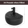 imagePure Garden Half Round Umbrella Base  34lb Fillable Freestanding Semicircle Umbrella Stand for Outdoor Use on Patios Balconies or Decks Black