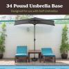 imagePure Garden Half Round Umbrella Base  34lb Fillable Freestanding Semicircle Umbrella Stand for Outdoor Use on Patios Balconies or Decks Black