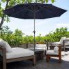 imagePure Garden Patio Umbrella with Vented Canopy  9FT Easy Crank Outdoor Umbrella for Shade  For Deck Balcony Porch Backyard or Pool Navy