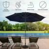 imagePure Garden Patio Umbrella with Vented Canopy  9FT Easy Crank Outdoor Umbrella for Shade  For Deck Balcony Porch Backyard or Pool Navy