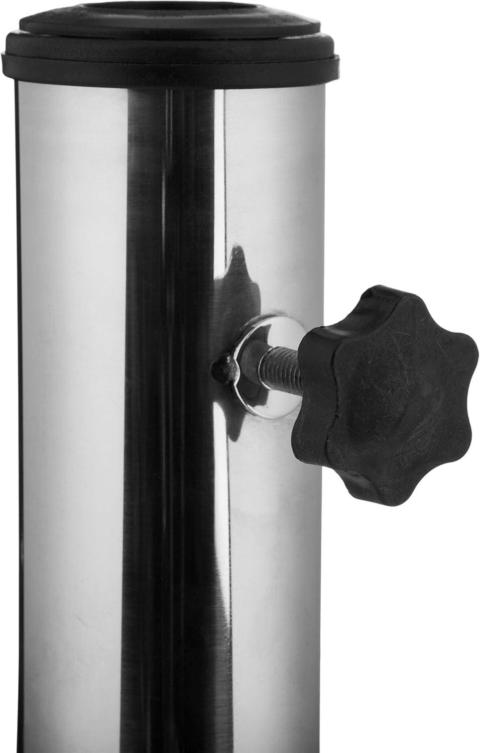 imagePure Garden Deck Umbrella Base  Adjustable Inground Umbrella Stand for 12522in Diameter Pole  Flagpole Holder or Patio Umbrella Stand Silver