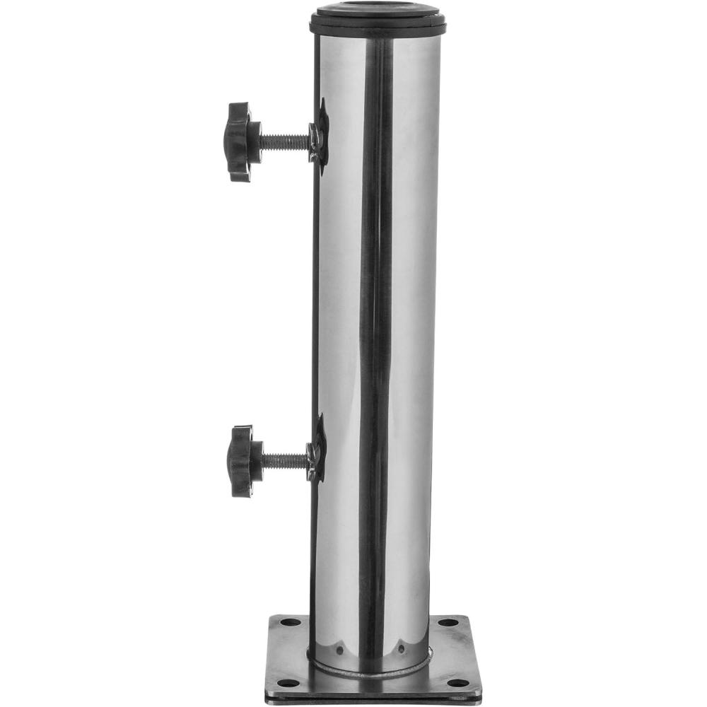 imagePure Garden Deck Umbrella Base  Adjustable Inground Umbrella Stand for 12522in Diameter Pole  Flagpole Holder or Patio Umbrella Stand Silver