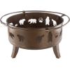 imagePure Garden 50LG1202 32 Outdoor Deep Fire PitRound Large Steel Bowl with Bear Cutouts Mesh Spark Screen Log Poker ampamp Storage CoverPatio Wood Burning Antique Gold