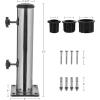 imagePure Garden Deck Umbrella Base  Adjustable Inground Umbrella Stand for 12522in Diameter Pole  Flagpole Holder or Patio Umbrella Stand Silver