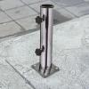 imagePure Garden Deck Umbrella Base  Adjustable Inground Umbrella Stand for 12522in Diameter Pole  Flagpole Holder or Patio Umbrella Stand Silver