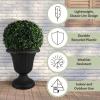 imagePure Garden Outdoor Planter 2Pack  16x18Inch Urn Planters  Plastic Plant Pots for Indoor Outdoor or Front Porch Decor  Flower Pots BrownBlack