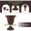 imagePure Garden Outdoor Planter 2Pack  16x18Inch Urn Planters  Plastic Plant Pots for Indoor Outdoor or Front Porch Decor  Flower Pots BrownBrown