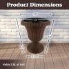 imagePure Garden Outdoor Planter 2Pack  16x18Inch Urn Planters  Plastic Plant Pots for Indoor Outdoor or Front Porch Decor  Flower Pots BrownBrown