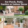 imagePure Garden Outdoor Planter 2Pack  16x18Inch Urn Planters  Plastic Plant Pots for Indoor Outdoor or Front Porch Decor  Flower Pots BrownWhite