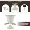 imagePure Garden Outdoor Planter 2Pack  16x18Inch Urn Planters  Plastic Plant Pots for Indoor Outdoor or Front Porch Decor  Flower Pots BrownWhite