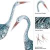 imagePure Garden Standing Crane Garden Statue Set of 230 and 32InchTall Metal Yard Art Crane Statues for Outdoor Decor  Yard Crane Garden Sculptures ampamp Figures Lawn Ornaments for Patio or Pond