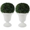 imagePure Garden Outdoor Planter 2Pack  16x18Inch Urn Planters  Plastic Plant Pots for Indoor Outdoor or Front Porch Decor  Flower Pots BrownWhite
