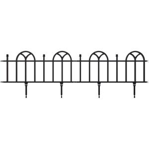 imageFlower and Garden Bed Set  4Piece Modular Garden Fence Panels Set for Landscape Edging Lawn Edging and Garden Edging Black by Pure GardenIris