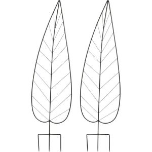 imageTrellis for Climbing Plants Outdoor Plant Support 2Pack  55in Metal Garden Trellis for Potted Plants Climbing Vines and Beans by Pure Garden