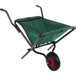 imageFolding Wheelbarrow  Collapsible Garden Cart with 80lb Capacity Storage Pouches and Padded Handles  Wheelbarrows for Lawn Care by Pure Garden Green