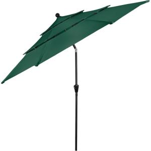 imagePure Garden 10 Ft Patio Umbrella  3Tiered Sunshade with Push Button Tilt and EasyOpen Crank  Outdoor Umbrella for Deck or PoolHunter Green
