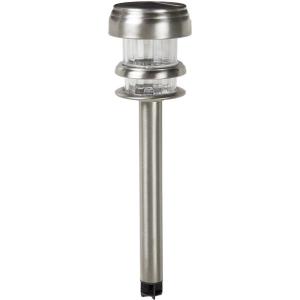 imageOutdoor Solar Lights  4Pack StainlessSteel LED Lights for Gardens Pathways and Patios  WeatherResistant Stake Lights by Pure Garden SilverSilver